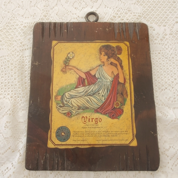 Other - Vintage Virgo Wood Plaque